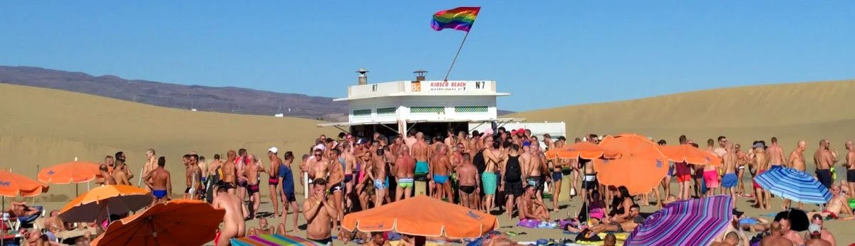 Playa del Ingles gay beach with dunes